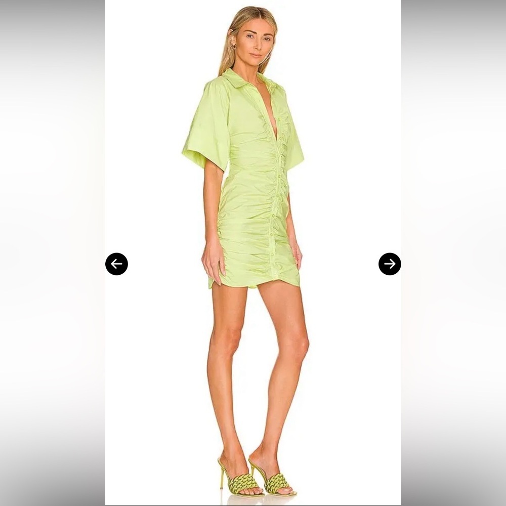 L'Academie Melissa Mini Dress in Lime Green Small - Picture 2 of 6